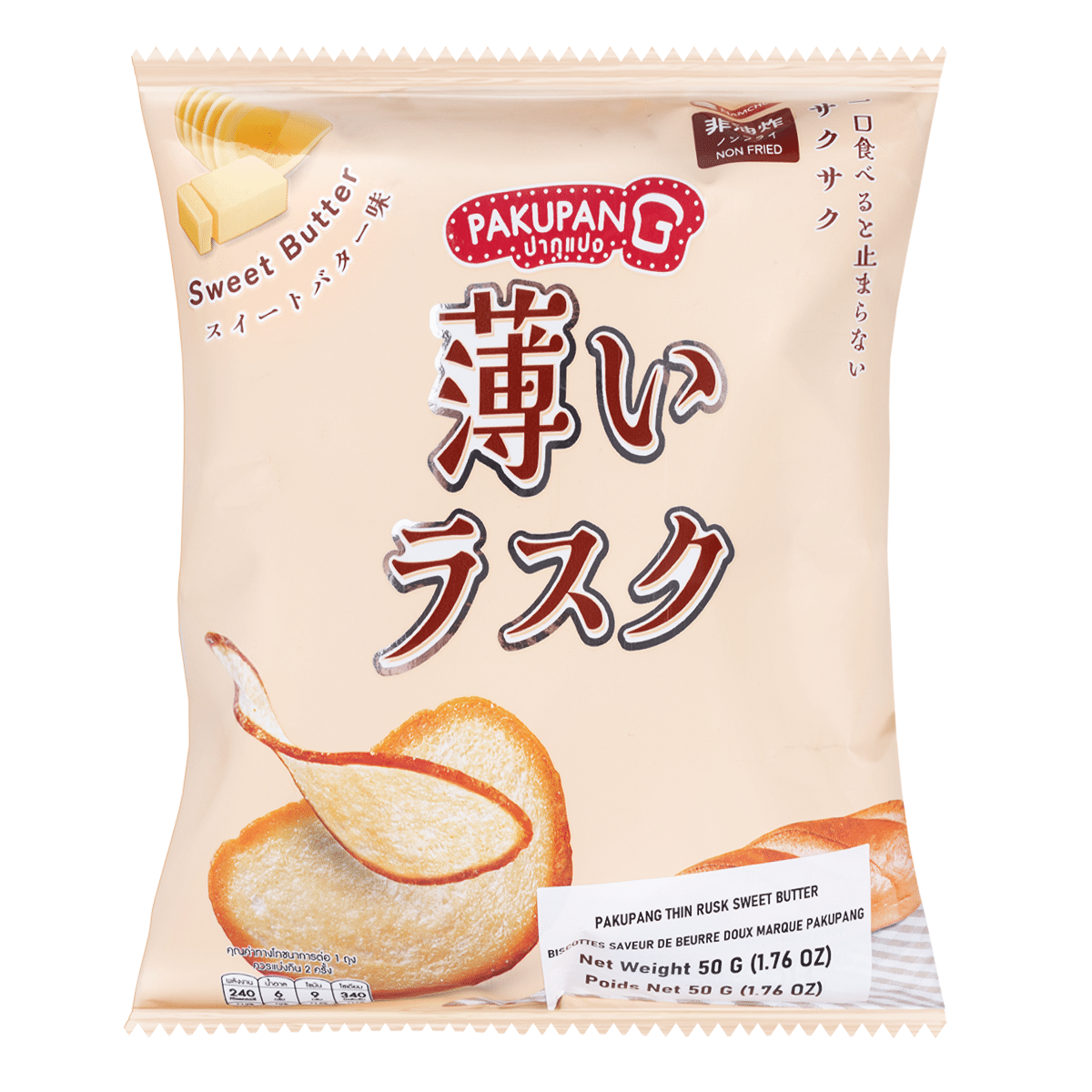 Pakupang 日式薄脆面包干 甜黄油味 50 克