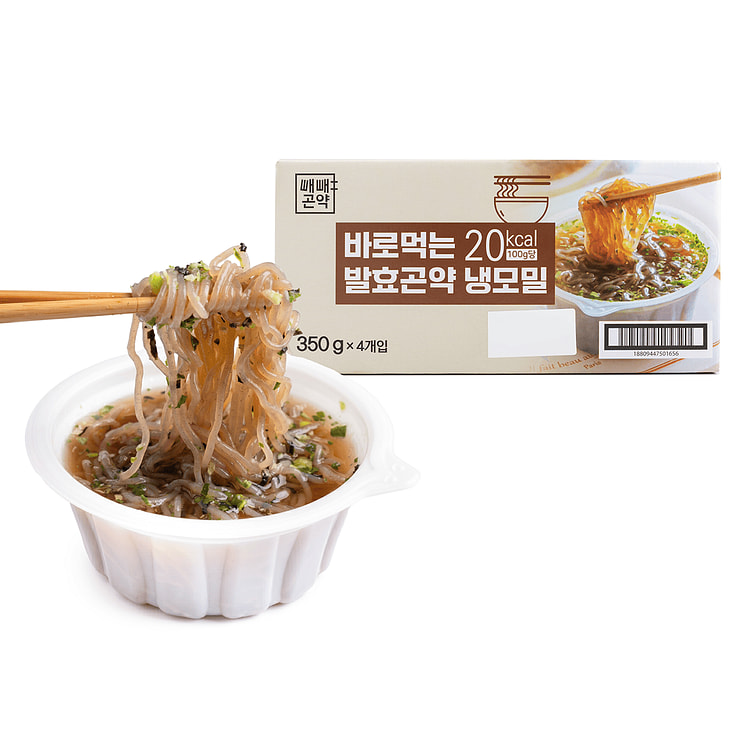 바로먹는 발효곤약 냉모밀 소바 350 그램*4 팩