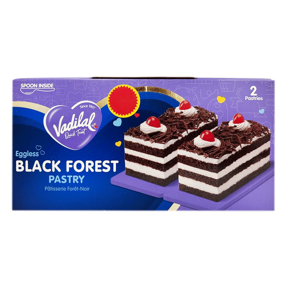 Vadilal Black Forest Pastry ( Eggless), Frozen 300 g