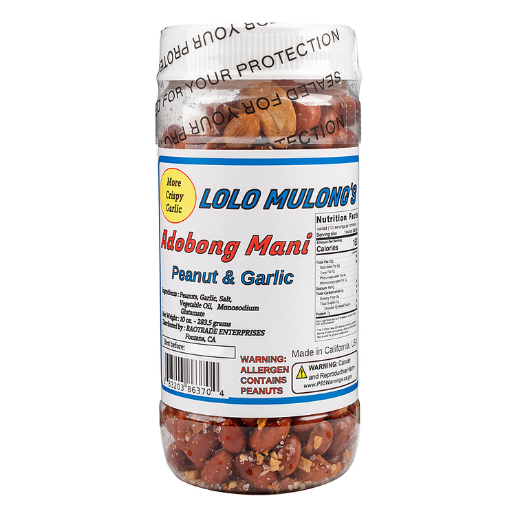 Lolo Mulong Adobong Mani Peanut & Garlic - Mild 10 온스