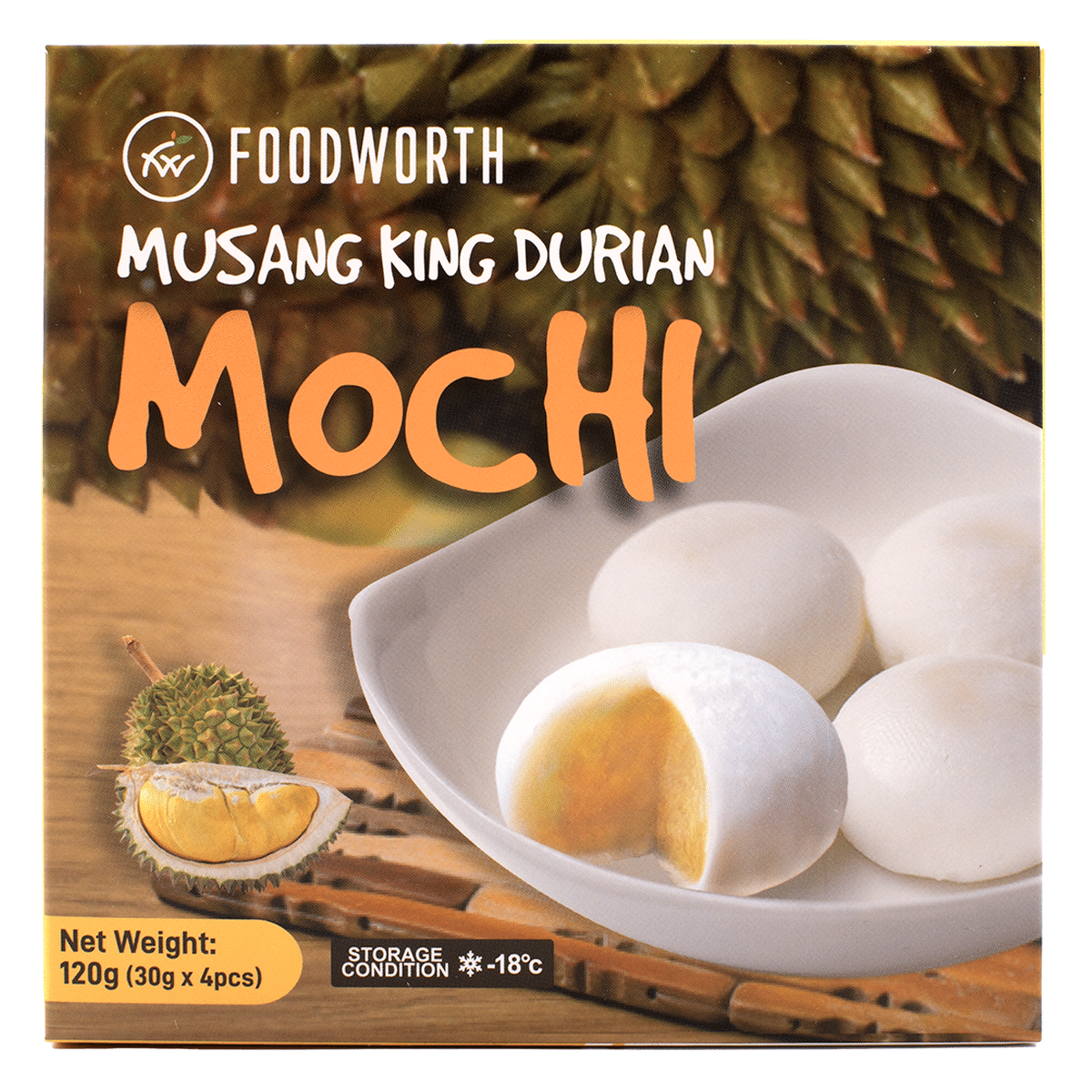 Foodworth Musang King Durian Mochi 4pc 120 g