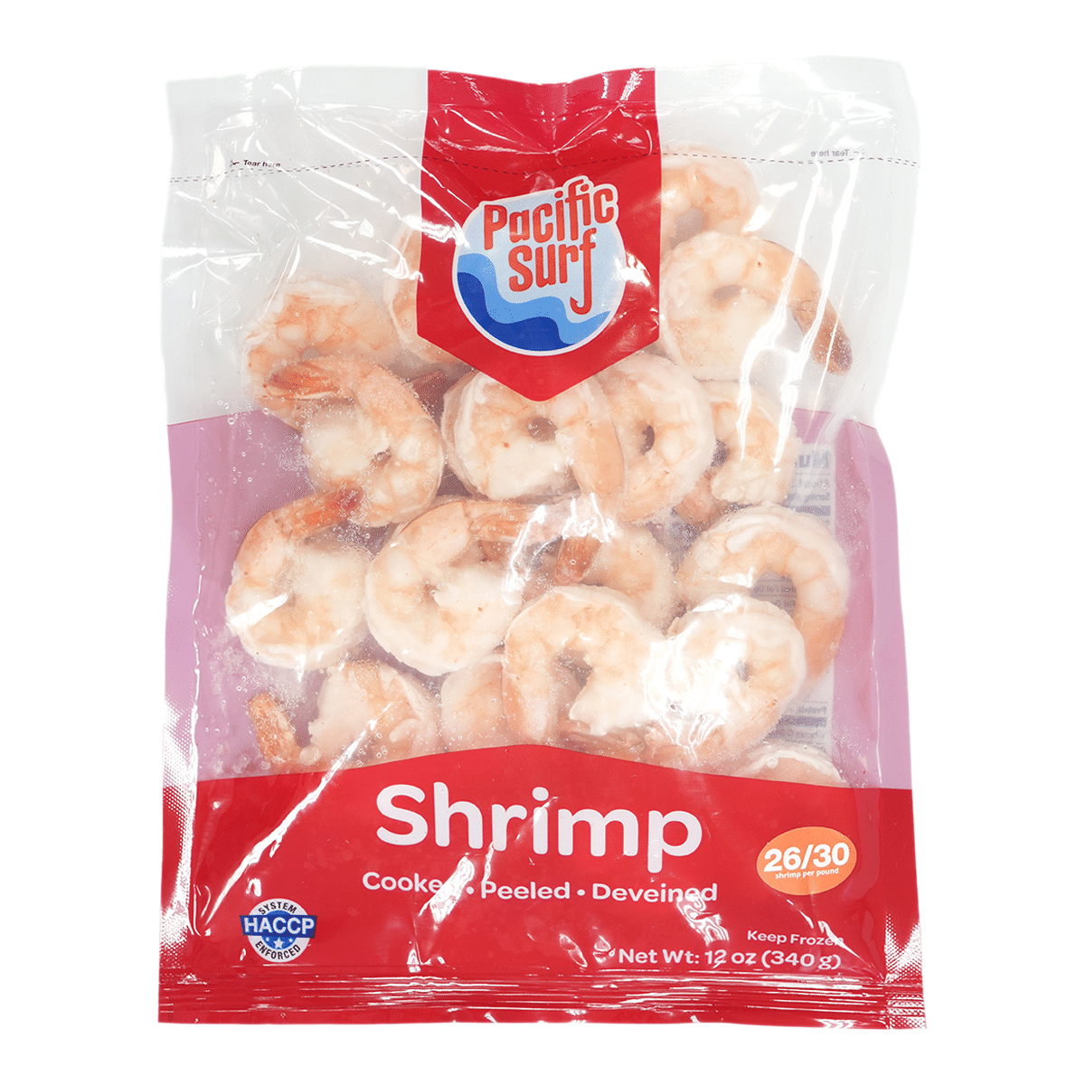 Large Cooked Peeled Deveined Tail On Shrimp, Frozen 12 oz
