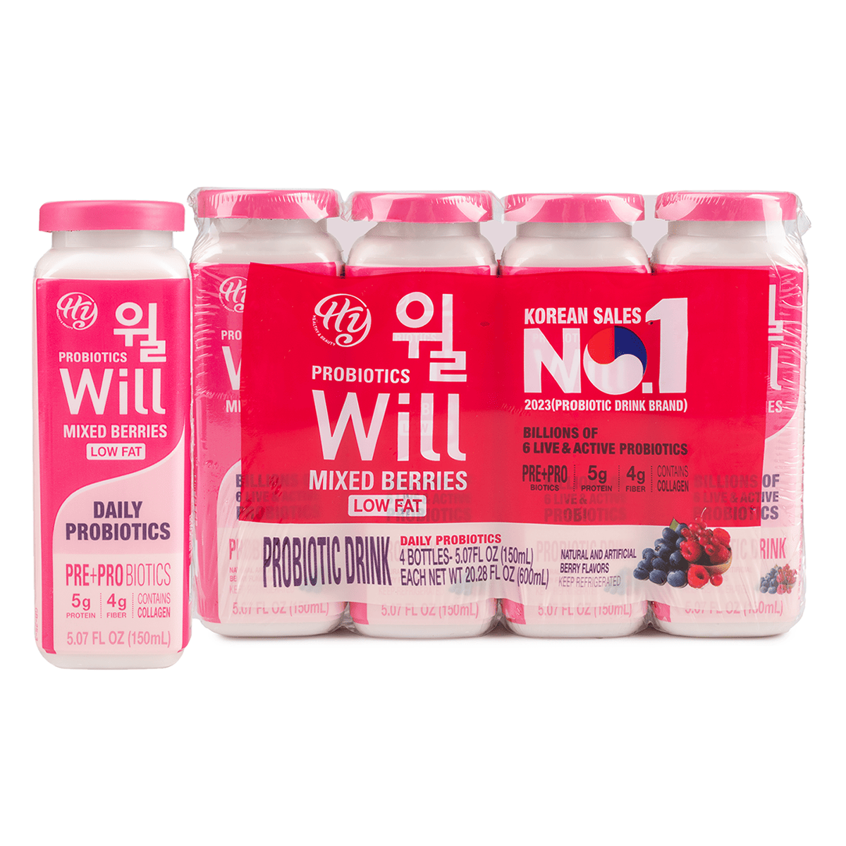HY Probiotics WILL Low Fat 5.07 fl.oz*4 phần
