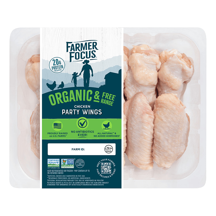 Organic & Free Range Chicken Party Wing Frozen 1.2-1.3 lb