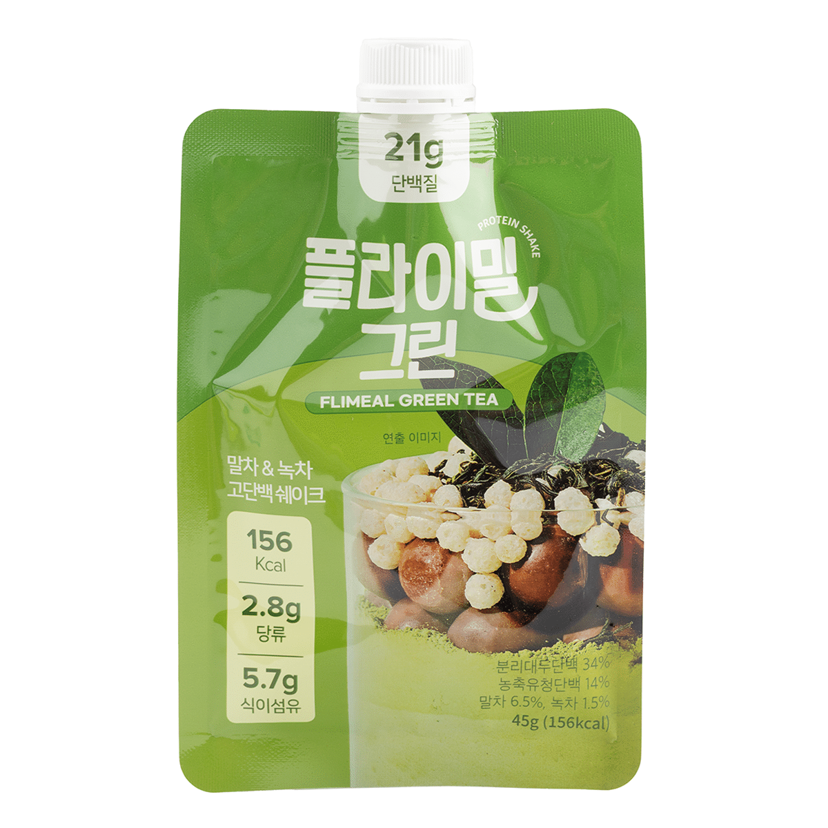 Flimeal Protein Shake, Green Tea Flavor 45 g