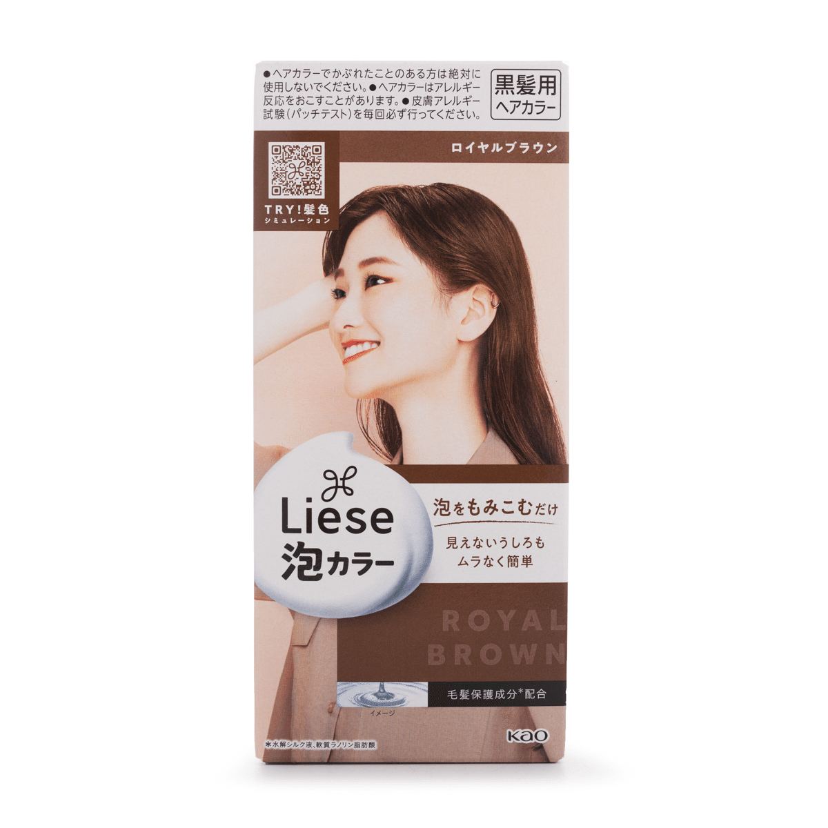 花王 KAO Prettia植物泡沫染发剂 皇家棕色 1 盒