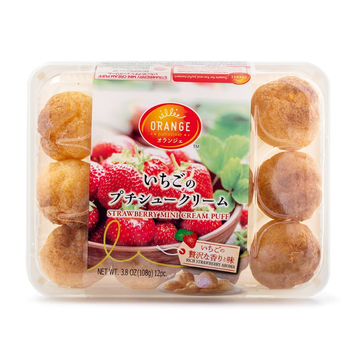 Orange Mini Cream Puff Strawberry flavor, Frozen 108 g