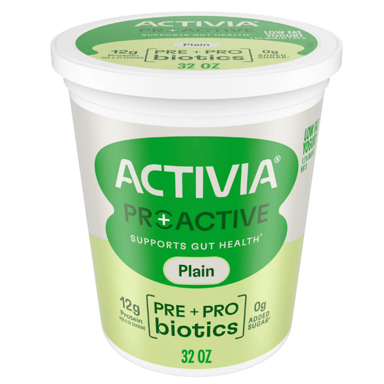Activia, Yogurt Proactive Plain Low Fat Supports Gun Health 32 oz