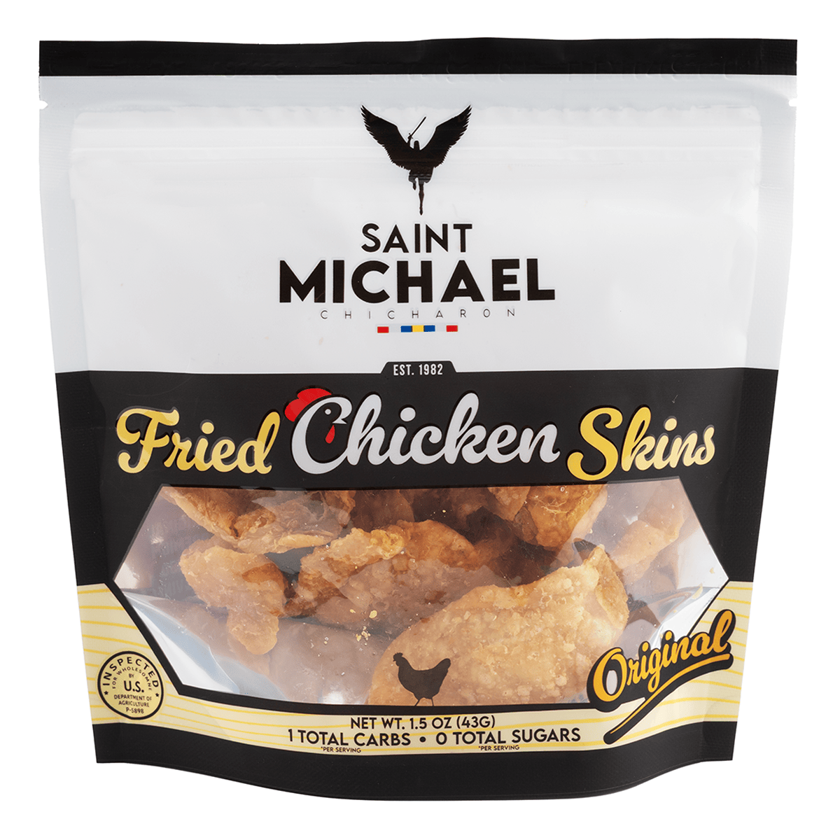 Saint Michael Chicharon Fried Chicken Skins, Original 1.5 oz