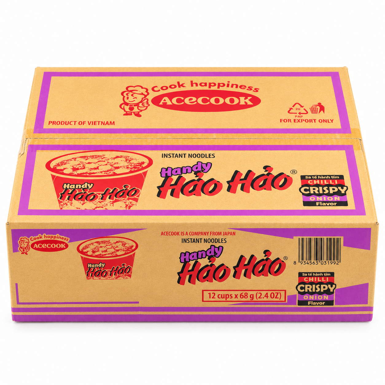 Get Acecook Hao Hao Sate Onion Cup Instant Noodle (12 cups) 2.3 oz