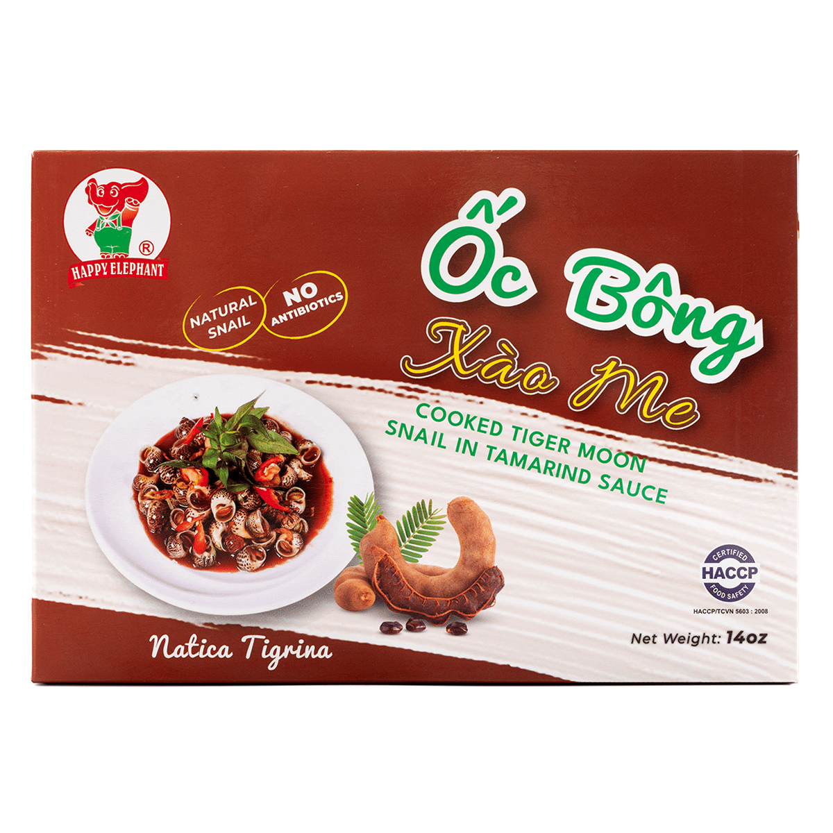 Happy Elephant Cooked Tiger Moon Snail in Tamarind Sauce, Frozen 14 oz