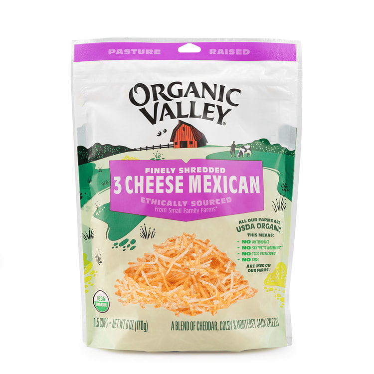Organic Valley Mezcla de Queso Mexicano Rallado 6 onza(s)