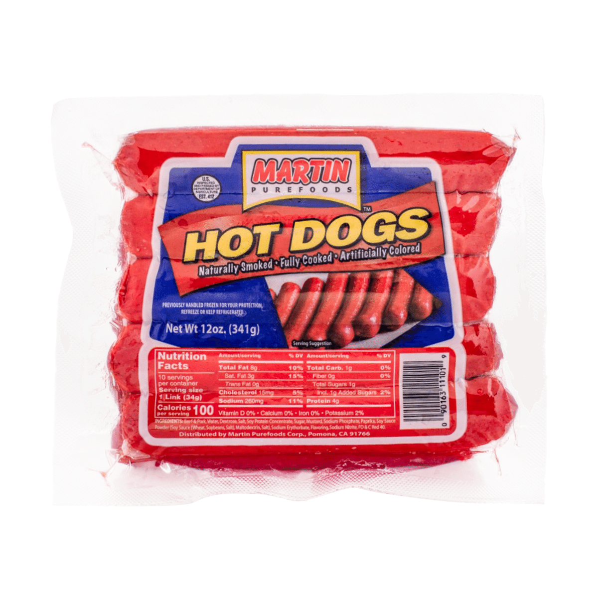 Martin Purefoods Hotdogs Frozen 341 g