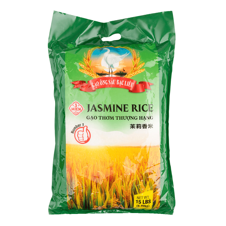 3 Mien Jasmine Rice Ong Sau Brand 15 lb
