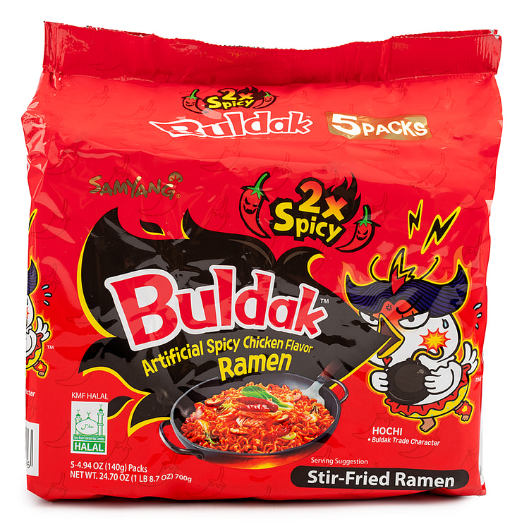 Ramen Buldak Samyang, Sabor Pollo Picante, 2x Picante 5pk
