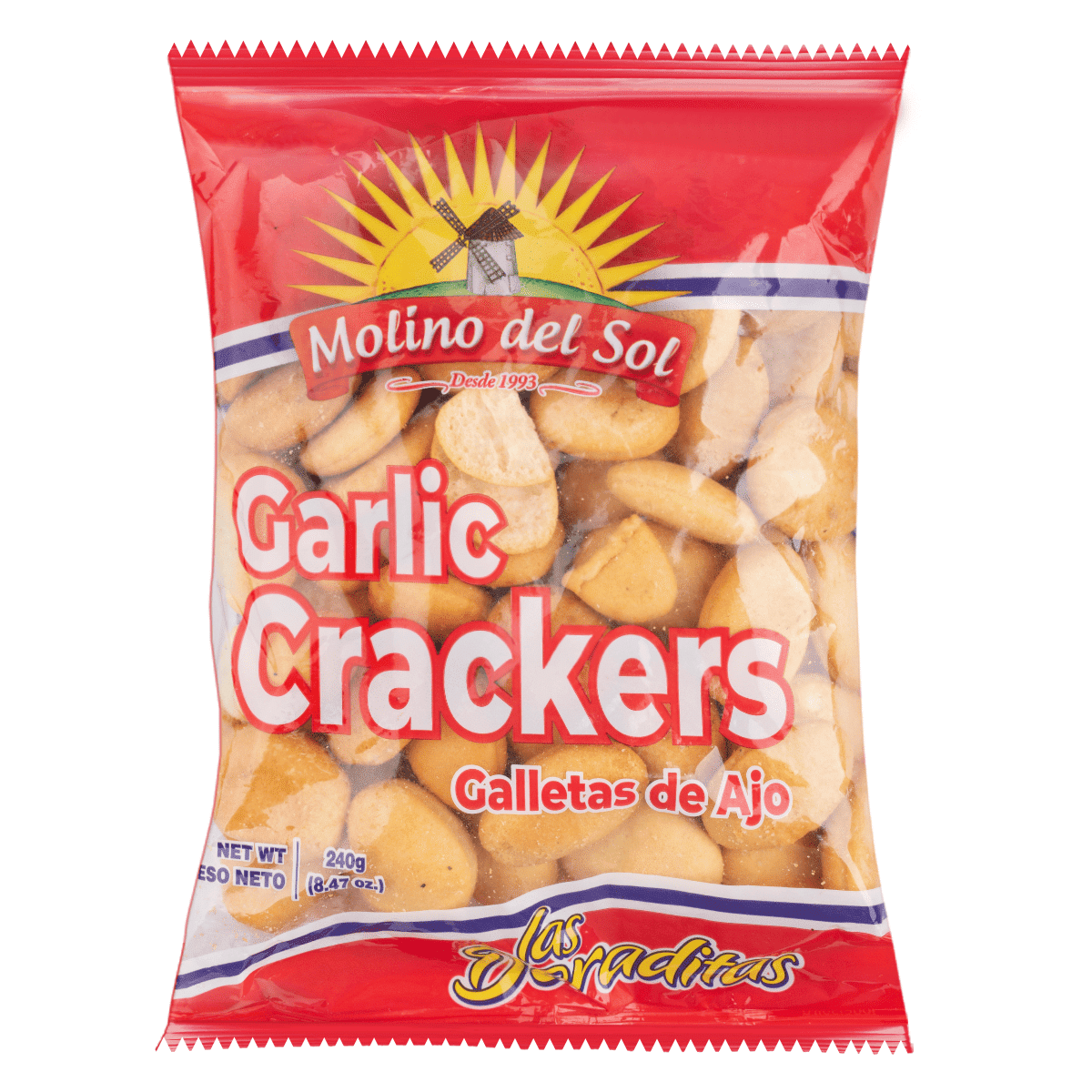 Molino del Sol Garlic Crackers 8.47 oz