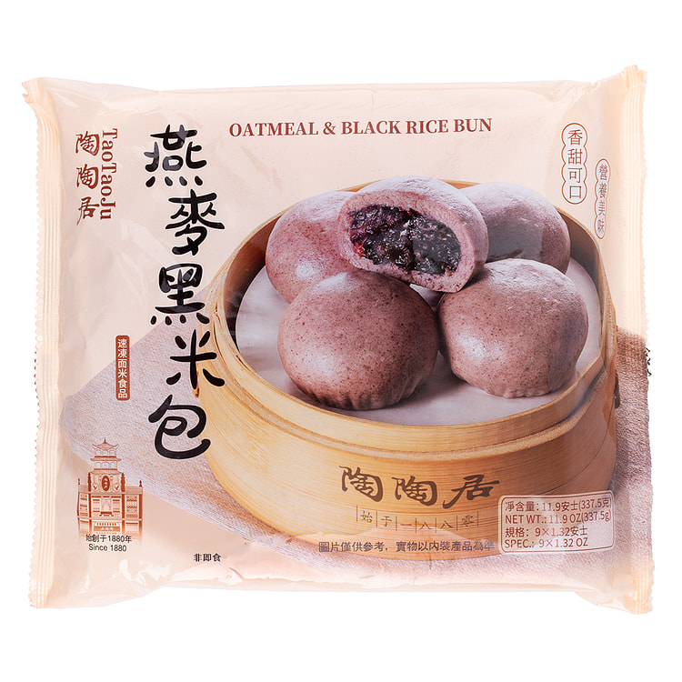 陶陶居 燕麦黑米包 9个 337.5 克