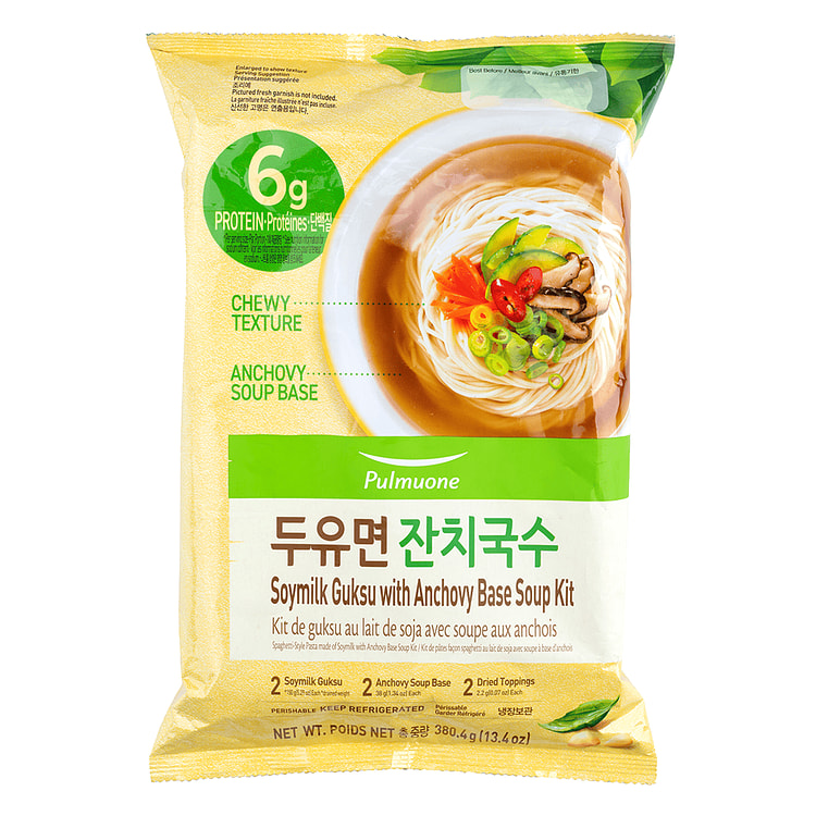Pulmuone Soymilk Noodle with Anchovy Base Soup Kit 13.4 oz