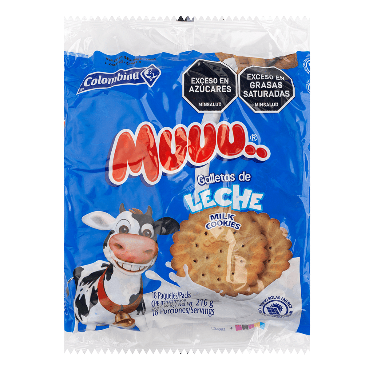 Muuu Milk Cookies x18 unidades 216 g