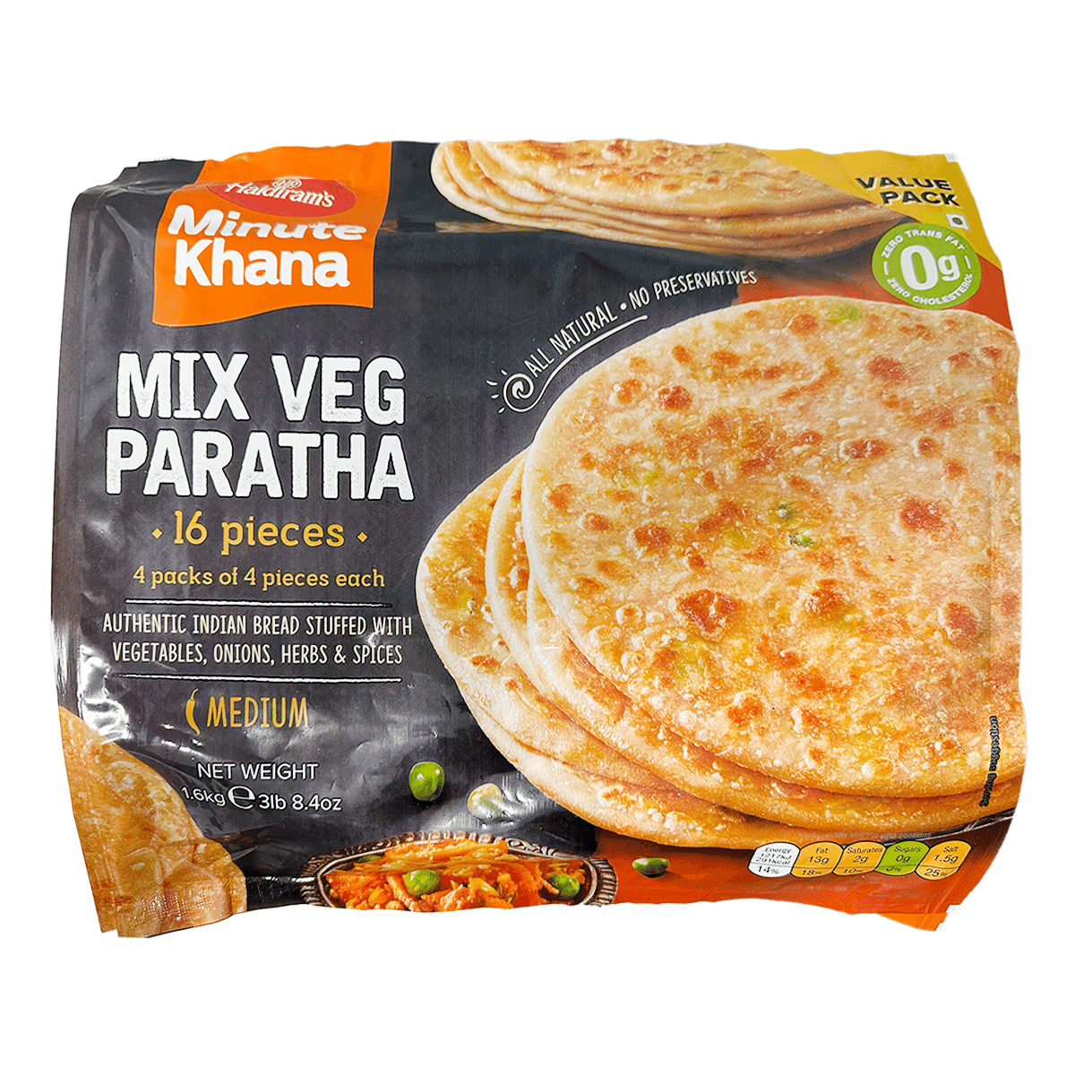 Haldiram Mix Veg Paratha Value Pack 3 lb