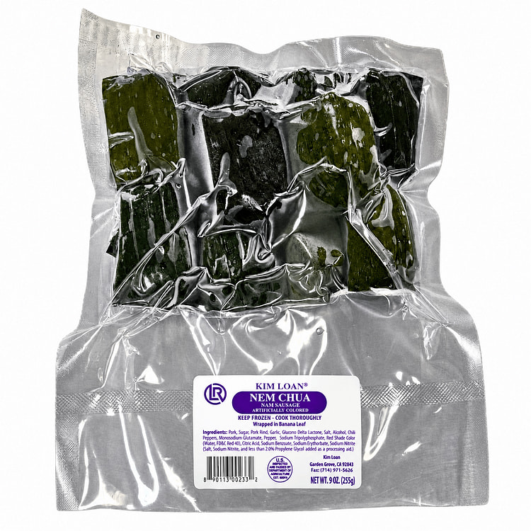 Kim Loan Vietnamese Nam Sausage Wrapped in Banana Leaves, Frozen 9 oz