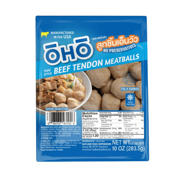 OHO Thai Style Beef Tendon Meatballs, Frozen 283.5 g