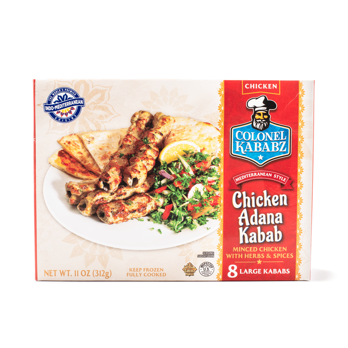 Colonel Kababz Chicken Mediterranean Kefta Kabab 11 온스