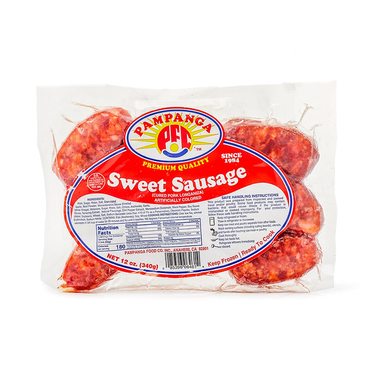 Pampanga Sweet Longanisa, Frozen 12 oz