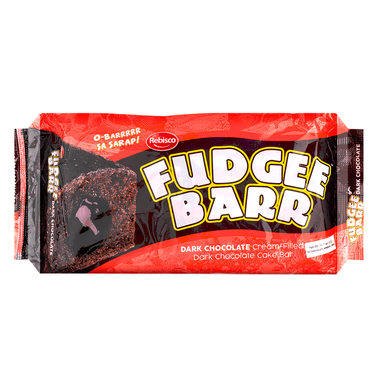Fudgee Barr Dark Chocolate Cream-Filled Dark Chocolate Cake Bar 40 g*10 counts