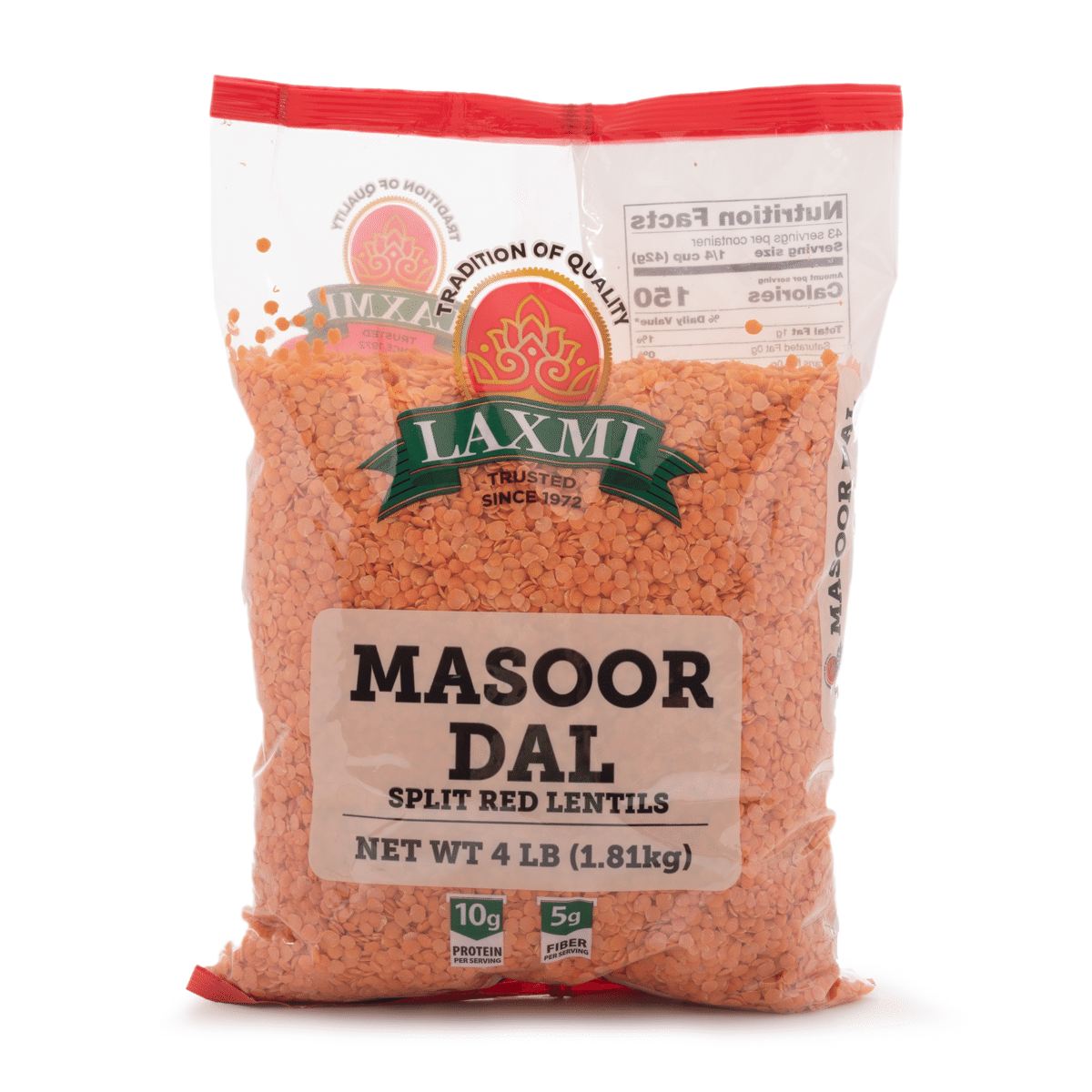 Laxmi Masoor Dal (Split Red Lentils) 4 lb*10 pack