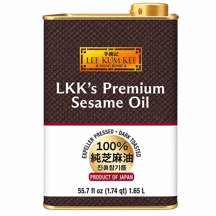 Lee Kum Kee Dark Roast 100% Premium Sesame Oil Product of Japan 55.7 fl.oz
