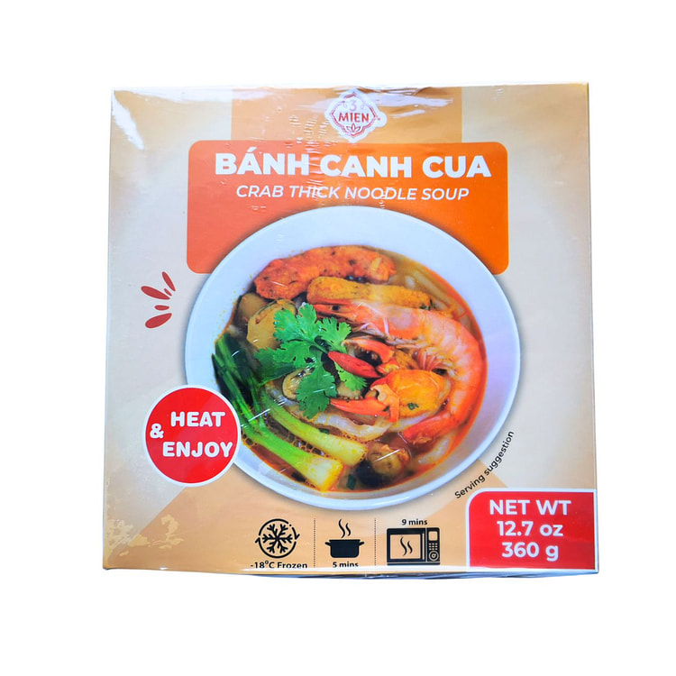 3 Mien Crab Thick Noodle Soup, Frozen 360 g