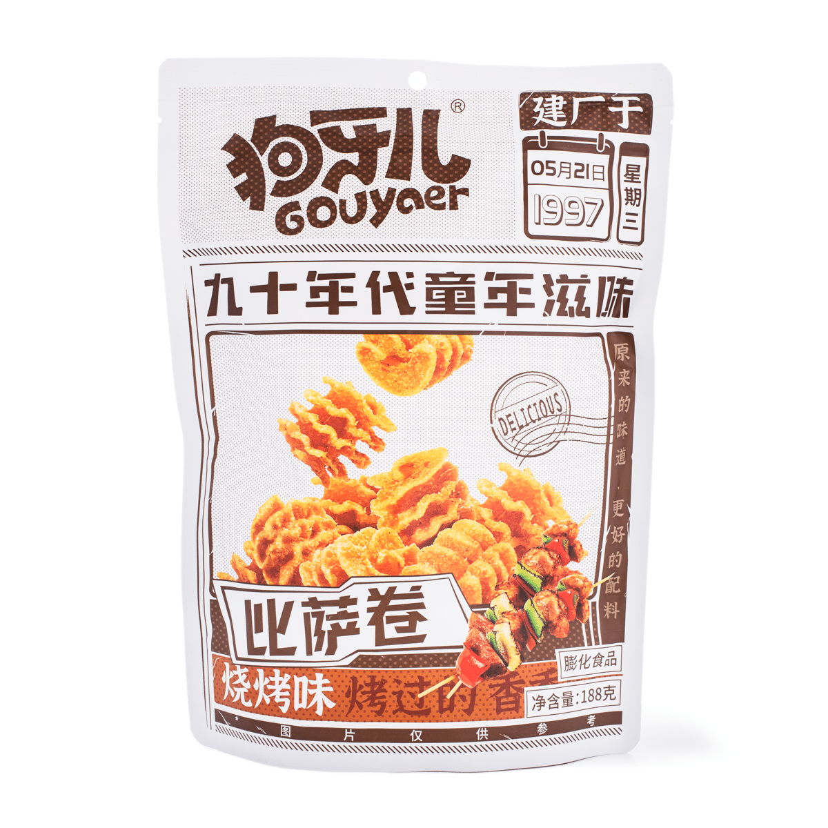 Gou Ya Er Crispy Crackers with BBQ Flavor 188 g