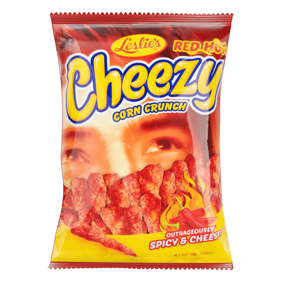 Leslie Cheezy Corn Crunch Red Hot 150 g