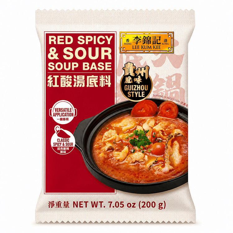 Lee Kum Kee Red Spicy & Sour Soup Base 7.05oz 7.05 oz