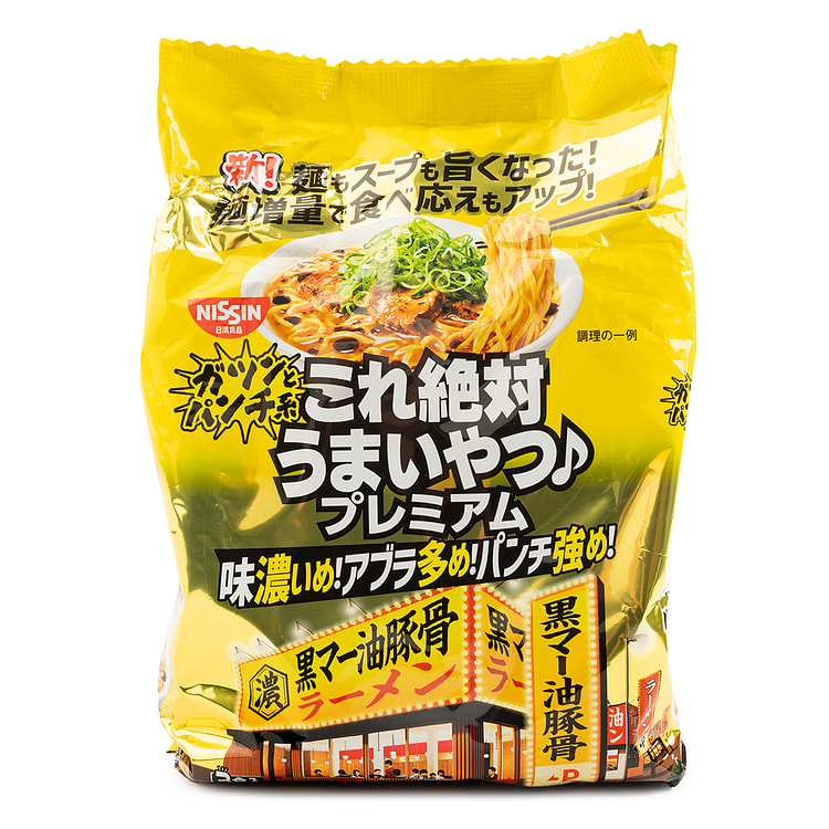 Nissin Ramen Noodle Tonkotsu & Black Garlic Oil Flavor 3 Servings 279 克