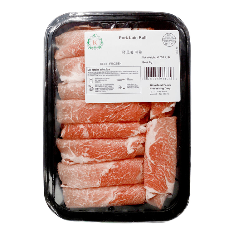 火锅猪里脊肉卷 冷冻 12 盎司