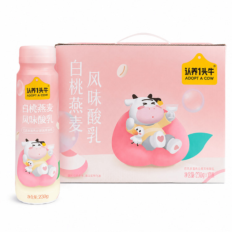 认养1头牛 白桃燕麦风味酸乳 230 克*10 瓶