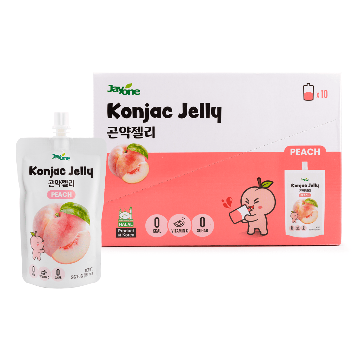 Get Jayone Drinkable Konjac Jelly, Peach Flavor 150 ml*10 each