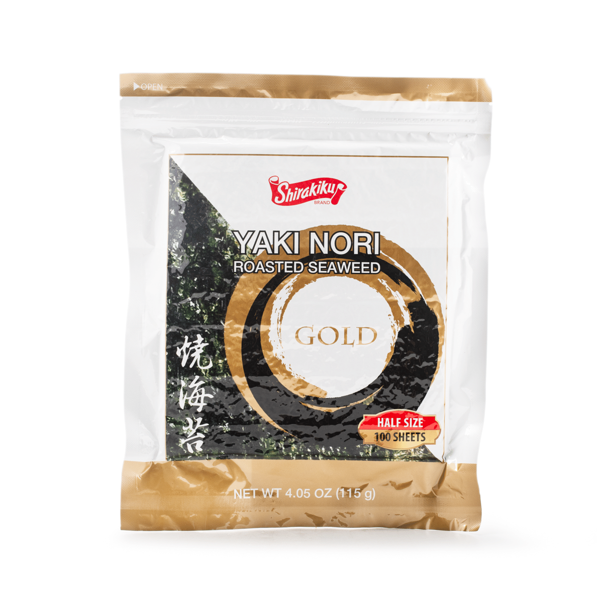 Shirakiku Nori Seaweed Gold Half Cut 100 Sheet 4.05 oz