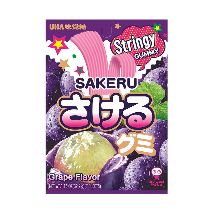 UHA Saker String Chewing Candy Grape Flavor 1.16 盎司 (min 2)