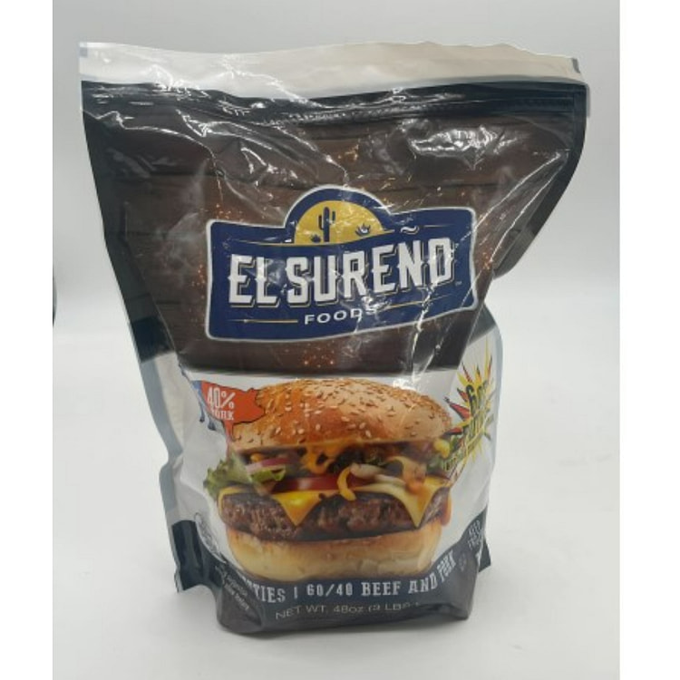 El Sureno Foods Patties 60% Beef/40% Pork 3 lb