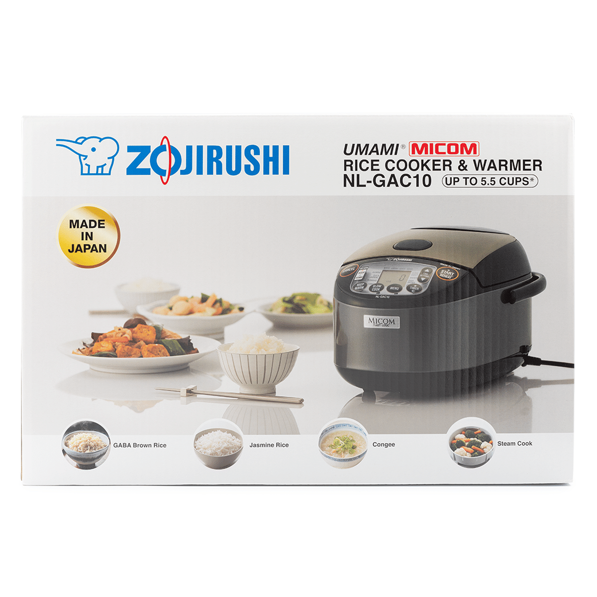 Zojirushi Umami Micom Rice Cooker and Warmer (NL-GAC10) 5.5 Cup, Metallic Black 1 count