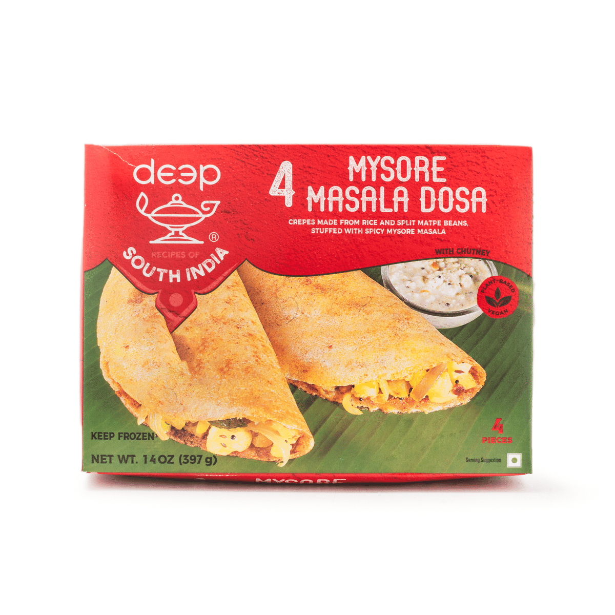 Deep South Indian Mysore Masala Dosa 4pcs, Frozen 14 oz