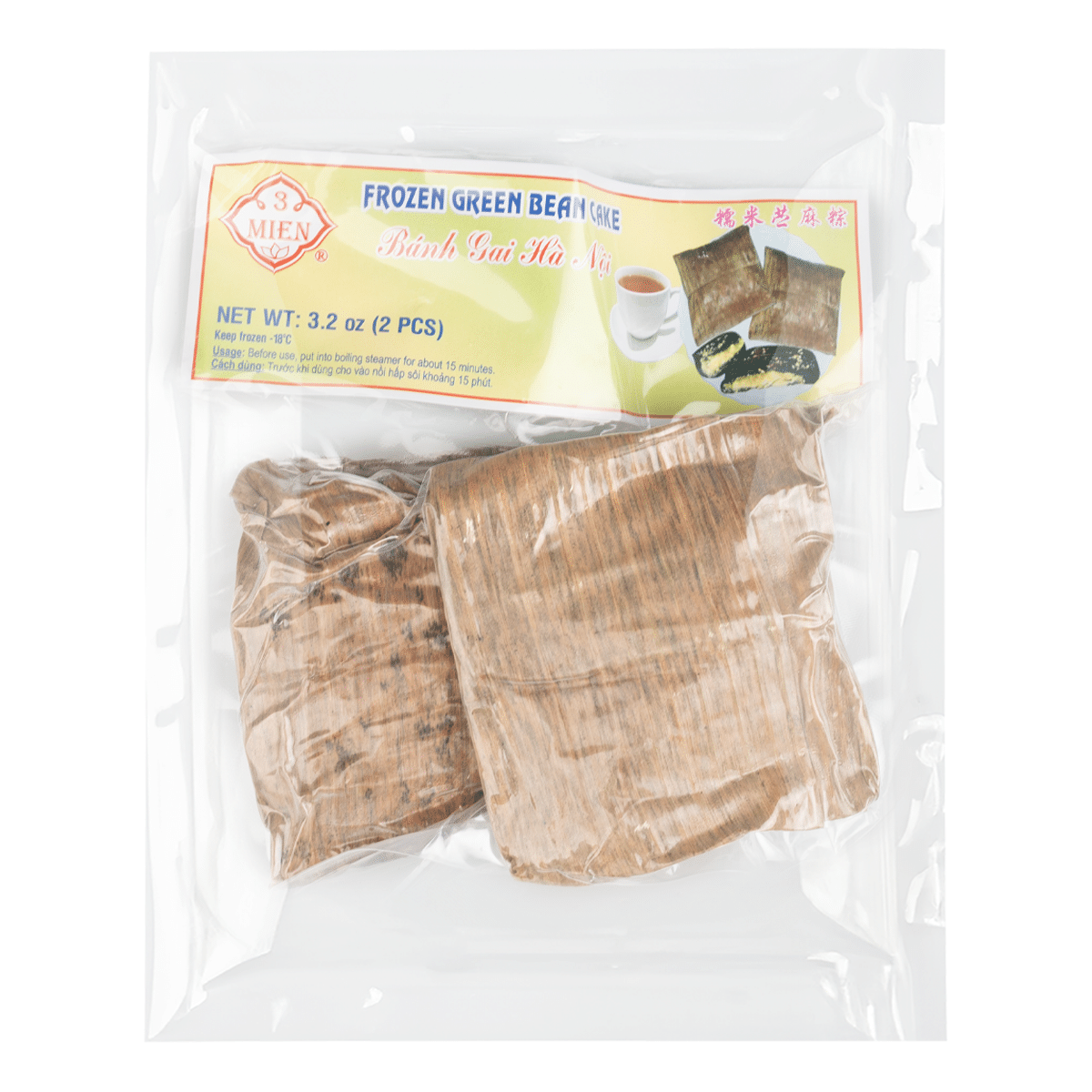3 Mien Green Bean Glutinous Rice Cake, Frozen 3.2 oz