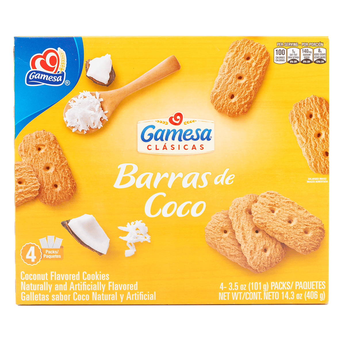 Gamesa Barra De Coco Coconut Cookies 406 g