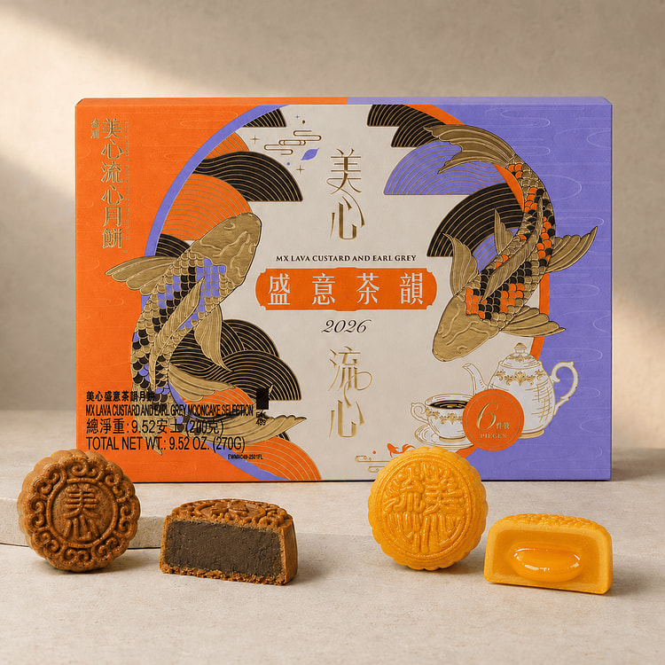 MX Lava Custard and Earl Grey Mooncake Selection 6pc x 45g 270 g