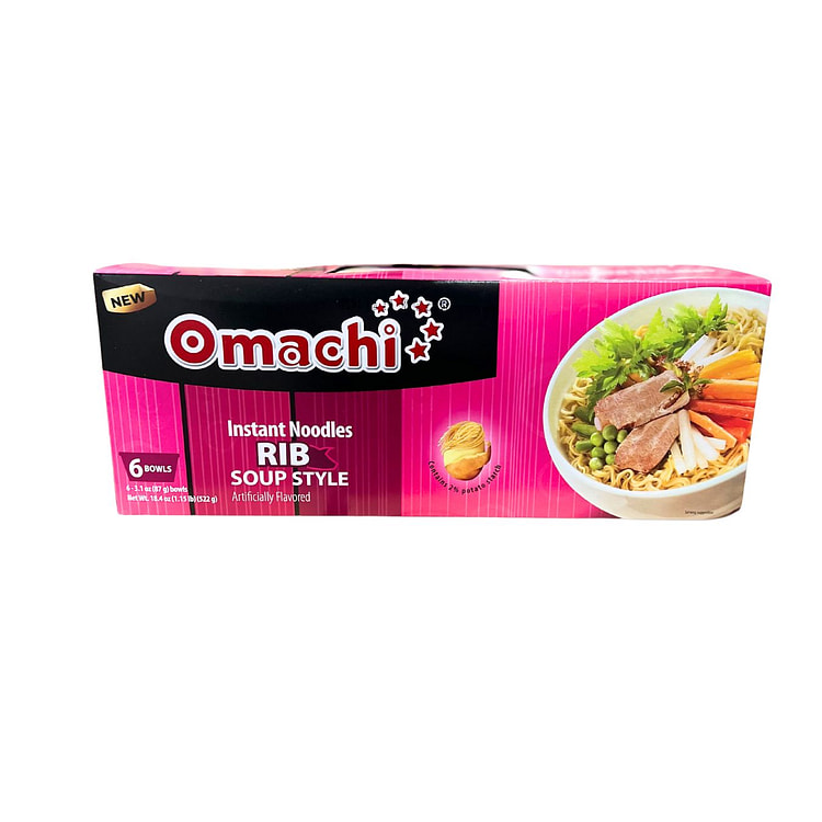 Omachi Instant Noodles Bowl Rib Soup Flavor 6 个