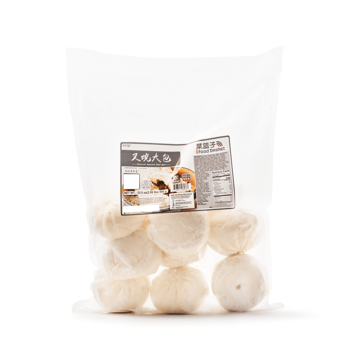 Pãezinhos de Porco Assado no Vapor Food Basket 10un, Congelados 1000 g