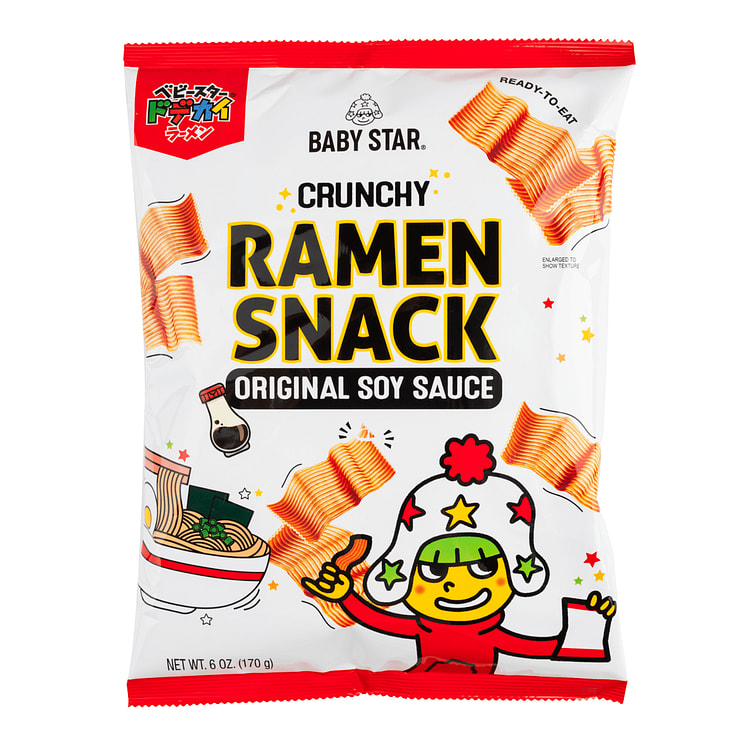 Baby Star Wide Ramen Snack Original Soy Sauce Flavor 170 g